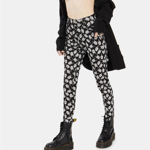 Too Fast Skeleton Hands High Waisted Skinny Jeans Size S